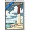 Trends International Lantern Press - New Jersey Shore, Barnegat Lighthouse Framed Wall Poster Prints - 3 of 4