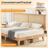 Platform Bed Frame, Modern Rattan Headboard Bed Frame, Strong Wooden Slats, Wooden Legs Support, Noise-Free, No Box Spring Needed - 4 of 4