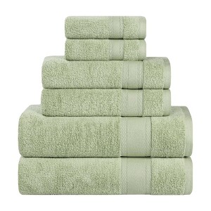 Classic Zero Twist Cotton Medium Weight Ultra-Soft Absorbent Towel Set by Blue Nile Mills - 1 of 4