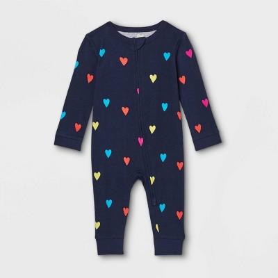 Baby Valentine's Day Heart Print Matching Family Pajamas - Navy 3-6M