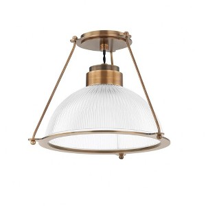 Troy Lighting Glint 1 - Light Semi-Flush Mount in  Patina Brass Clear Shade - 1 of 1