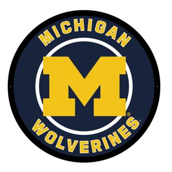 Evergreen Ultra-Thin Edgelight LED Wall Decor, Round, University Of Michigan- 23 x 23 Inches Made In USA