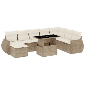 vidaXL Garden Sofa Set Beige - 1 of 4