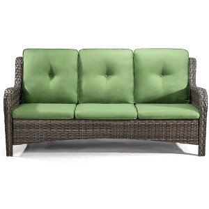 UPTIOT 73'' Wicker Outdoor Patio Sofa - 1 of 4