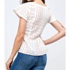 Women's Square Neck Multi Color Stripe Ruffle Hem Top - EN CREME - 2 of 4