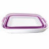 SAMMART 27L (7.1 Gallons) Collapsible Plastic Laundry Basket with Handles, White/Pale Purple - 2 of 4
