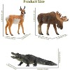 12-Piece North American Forest Animal Figurines Set, Includes Moose, Wolf, Bear and Eagle for Educational Play - 3 of 4
