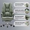 Efomao Big and Tall Office Chair 400lbs, PU Leather High Back Executive Office Chair with Footrest (Light Green) - 4 of 4