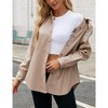 Whizmax Women's PU Leather Jacket Shacket Button Down Lapel Blazer Coat with Bust Pocket - image 3 of 4