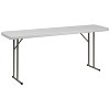 Emma and Oliver 6-Foot Plastic Folding Training Table Set with 2 Crown Back Stack Chairs - 2 of 3