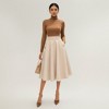 Anna-Kaci Women's Midi A-Line Skirt with Structured High Waist, Soft Flowing Panels, and Button-Tab Pocket Accents for Shape - 2 of 4