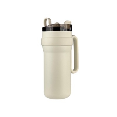 28.75oz/850ml stainless steel insulated water bottle, built-in straw double-drink coffee cup