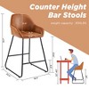 Beautyolove 24 in. Brown Faux Leather Upholstered Counter Height Bar Stool Swivel Counter Stool - 4 of 4