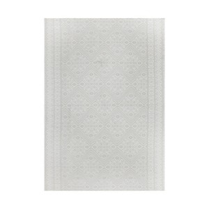 5' x 7' Double Diamond Outdoor Rug Silver - Threshold™: Woven, Spray Latex Backing, Indoor/Outdoor Use - 1 of 4