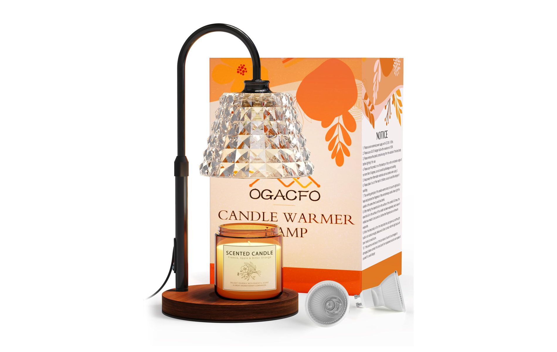 Candle Warmer Lamp With Timer - Adjustable Heigh, 4 Levels Dimmable