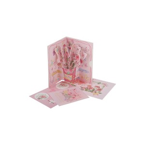 Unique Bargains Greeting Card Rose Garden Series Butterfly Rose Small Paper 5.5x3.9x0.4 Inch 1 Pcs - 1 of 4