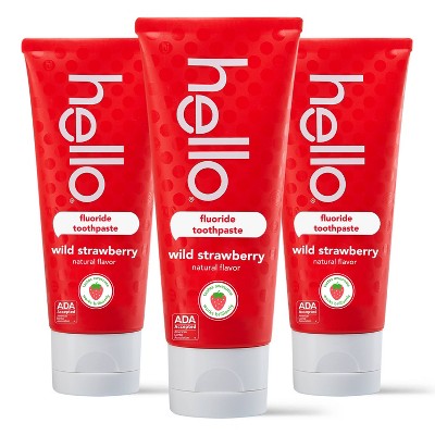 hello Kids&#39; Wild Strawberry Fluoride Toothpaste - 4.2oz/3pk