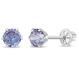 Girl's Classic Solitaire Screw Back 14k Gold Earrings - In Season Jewelry - 1 of 4