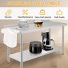 60X24x35 Inch Stainless Steel Work Table with Double Shelf, Heavy Duty Prep Station for Kitchen Restaurant or Garage Storage - 3 of 4