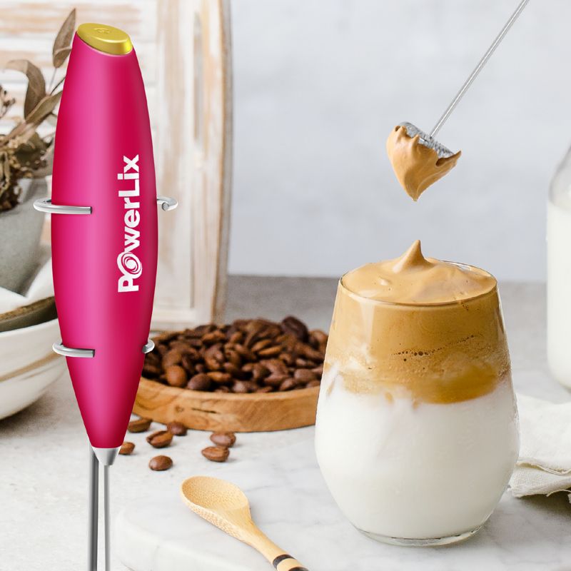 PowerLix Milk Frother Handheld Battery Operated Electric Whisk Foam Maker For Coffee - With Stainless Steel Stand Included, 3 of 5