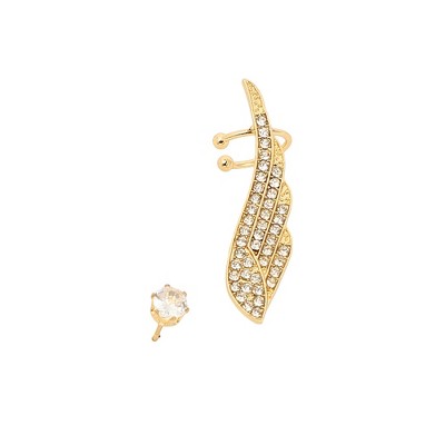 SOHI Women's California Gold The Bling Wing Cuff Earrings