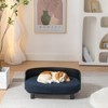 FURNIinspire Elevated Dog Bed Pet Sofa with Solid Wood Legs and Bent Wood Back,Velvet Cushion,26.77"*15.75"*11.02" - 4 of 4