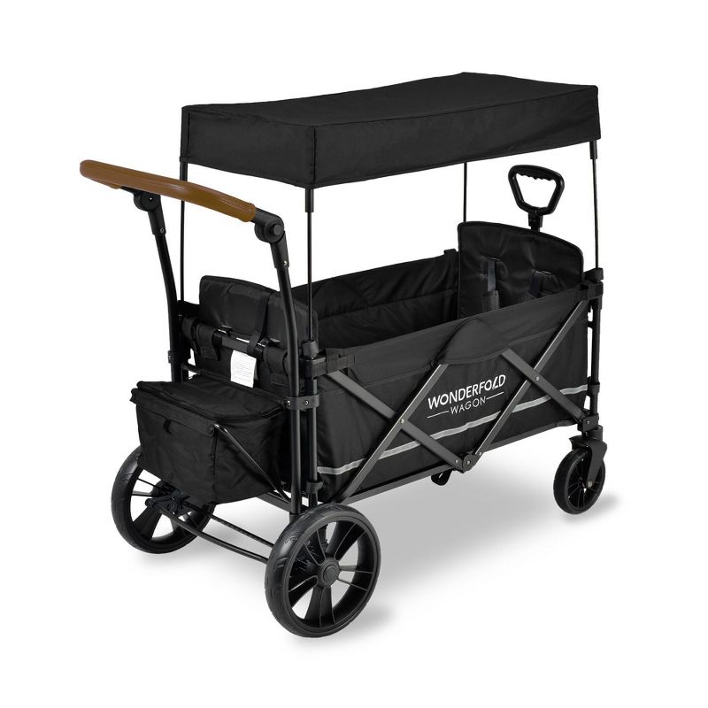 WONDERFOLD X2 Push and Pull Wagon Stroller - Black, 3 of 6
