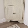 Gulches 4-Tier 72" Corner Storage Cabinet with 8 Doors, Tall Farmhouse Cabinet for Bathroom, White MDF Spacious Shelves Organizer - 3 of 4