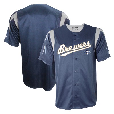 brewers button up jersey