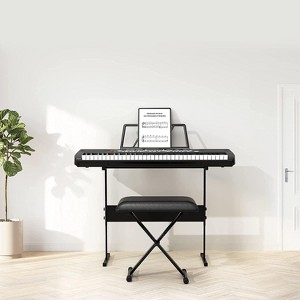 61 Key Electric Keyboard Piano, Piano Keyboard for 3-7 with Stand, Stool, Headphone, Holder, Microphone, Charger, Note Sticker and Carrying Bag - 1 of 4