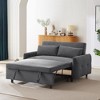 NicBex 57.48 Inch Pull-out Sofa Bed Convertible 2 Seat Loveseat Sofa with 2 Throw Pillows and USB Ports for Living Room,Apartment,Gray - 2 of 4