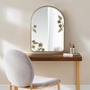 Wooakway 30" x 20" Vintage Arched Floor Mirror Ornate Antique Bronze Metal Frame - 3 of 4