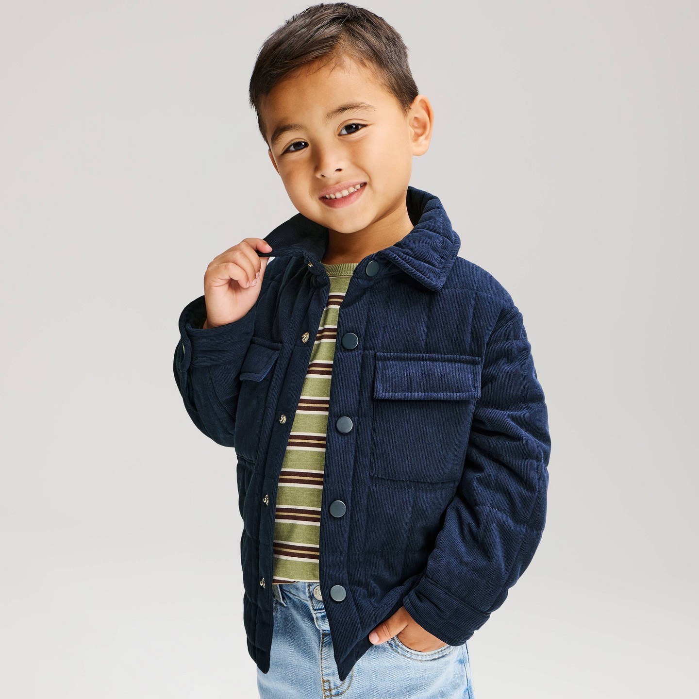Куртка Cat & Jack Quilted Corduroy Jacket для мальчиков-малышей, цвет: Тёмно-синий — фото 1