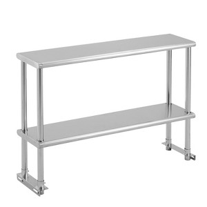 Stainless Steel Work Table,Commercial Work Tables,Stainless Steel Table with Caster,Backsplash,Prep Tables for a Commercial Kitchen,Silver - 1 of 4