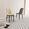 SEVOBAL Dining Chairs Set of 2 Modern PU Leather Curved Back Chair with Thick Cushioned Seat and Black Metal Legs, Beige, 21.65"*16.93"*33.07" - 3 of 4