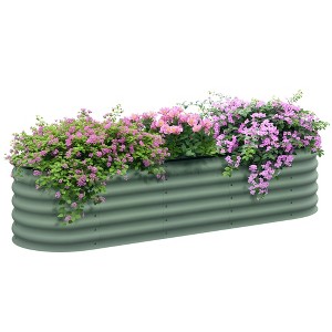 Outsunny Galvanized Raised Garden Bed Kit, Metal Planter Box with Safety Edging - 1 of 4