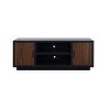 66" Veneer TV Stand with Two Doors, Three Shelves, Cable Management, Black and Walnut Finish, No Assembly Requiredf or Living Room - 2 of 4