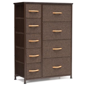 Crestlive Products 9 Drawers Dresser for Bedroom Vertical Dresser Storage Tower with Sturdy Steel Frame Wood Top Easy Pull Fabric Bins Wood Handles - 1 of 4