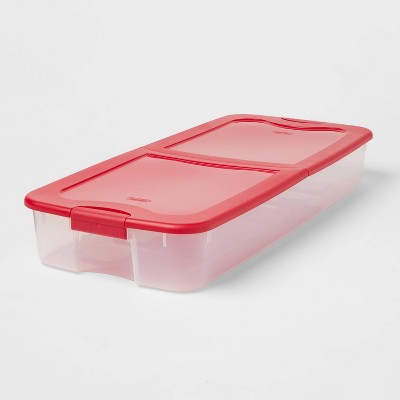74qt Ultra Clear Underbed Box Red - Brightroom™