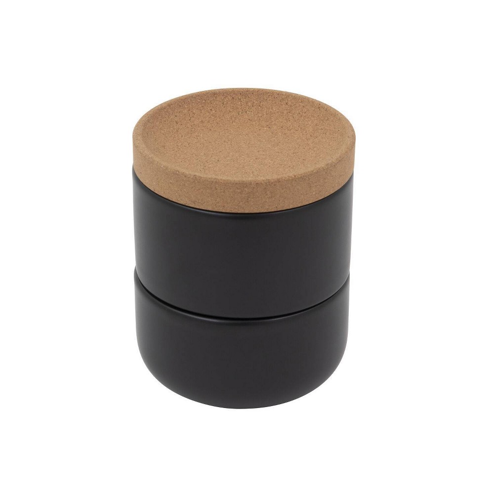 Photos - Other for Dogs Kamenstein Ceramic and Cork Salt and Pepper Cellar Black