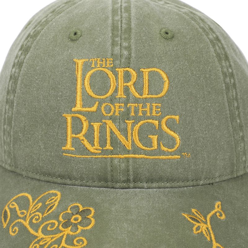 The Lord of the Rings Logo Washed Green Cotton Twill Hat, 3 of 7