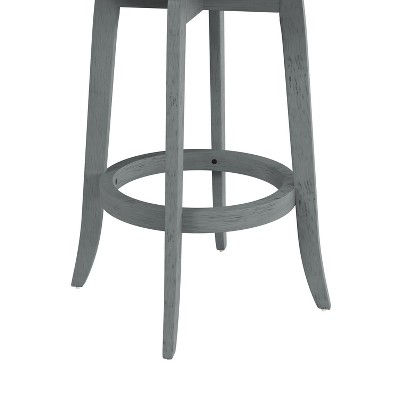 Savana 30" Blue Wirebrush Cream Swivel Wood Barstool