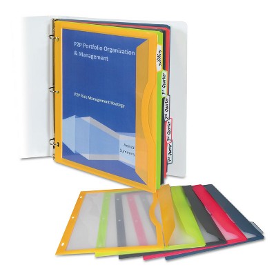 C-Line Binder Pocket With Write-On Index Tabs 9 11/16 x 11 3/16 Assorted 5/Set 06650