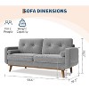 Nasitip 65" Mid Century Modern Couch Sofa Loveseat,2-Seater Teddy Fleece Boucle Upholstered Deep Seat Couch for Bedroom Office - 3 of 4