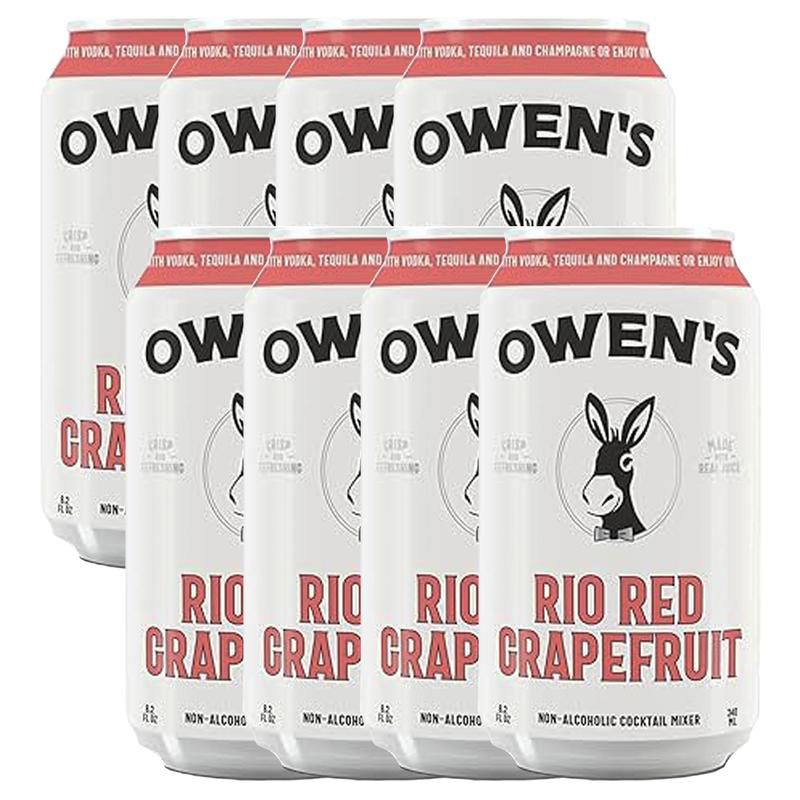 Owen’s Craft Mixers Rio Red Grapefruit 8 Pack Handcrafted in the USA with Premium Ingredients Vegan & Gluten-Free Soda Mocktail and Cocktail Mixer, 1 of 2