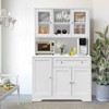Kitchen Pantry Storage Cabinet, Modern Tall Buffet with Microwave Stand & Hutch,Freestanding Coffee Bar Cabinet with 14 Shelves and Drawer - 2 of 4