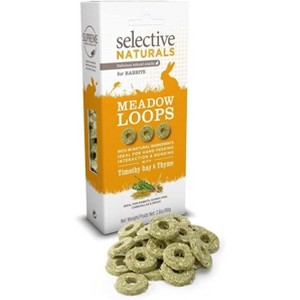 Supreme Selective Naturals Meadow Loops for Rabbits with Timothy Hay & Thyme 80g (Pack of 4) - 1 of 2