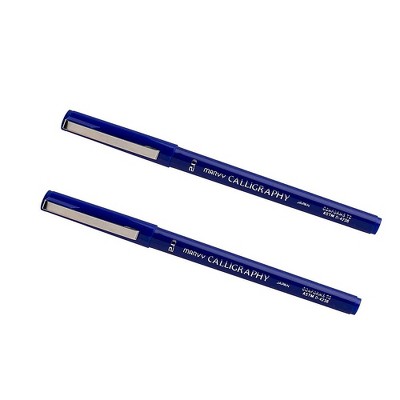 JAM Paper Calligraphy Pen Set 2.0 mm Blue Markers 2/Pack 6504954A