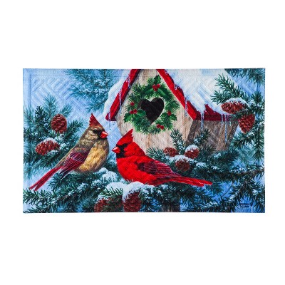 Evergreen Flag Christmas Home Embossed Floor Mat