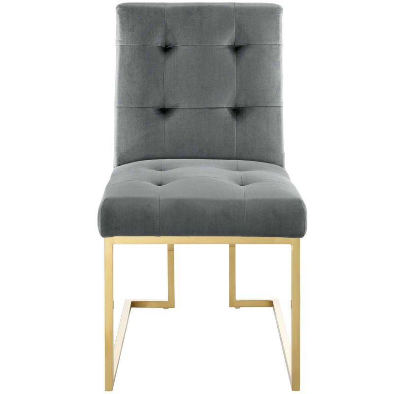 Privy Gold Stainless Steel Performance Velvet Dining Chair - Modway, 6 of 11